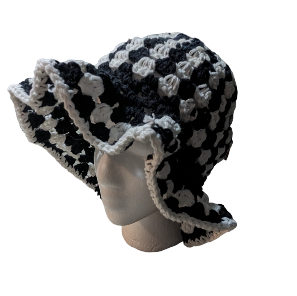 Crochet Bucket Hat Casual 90s Y2K Boho Hippie Festival 70s Handmade Whimsigoth